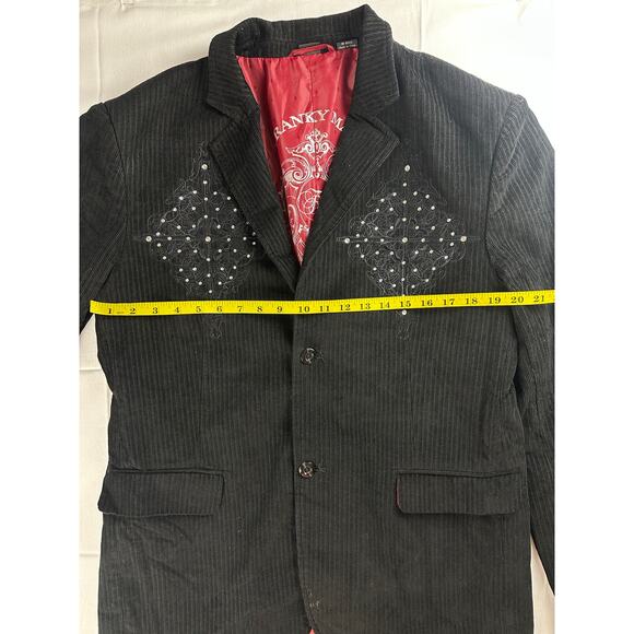 Franky Max Black Corduroy Blazer Mens L Vintage - Picture 4 of 7